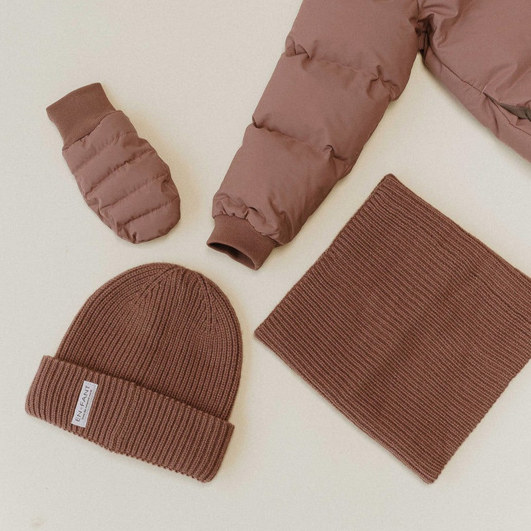 Beanie wol burlwood enfant