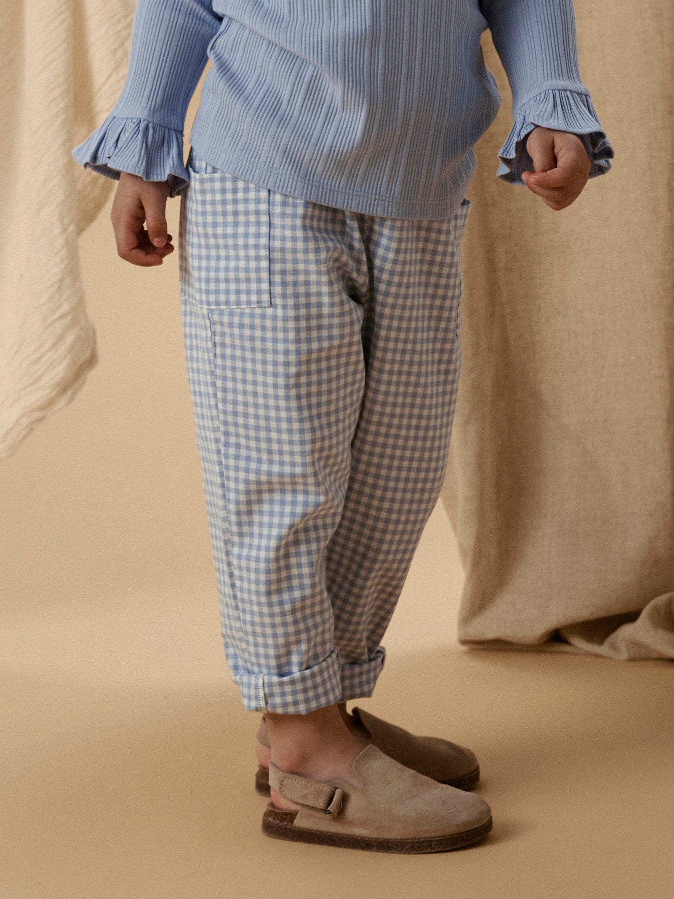 Hose Seersucker blau
