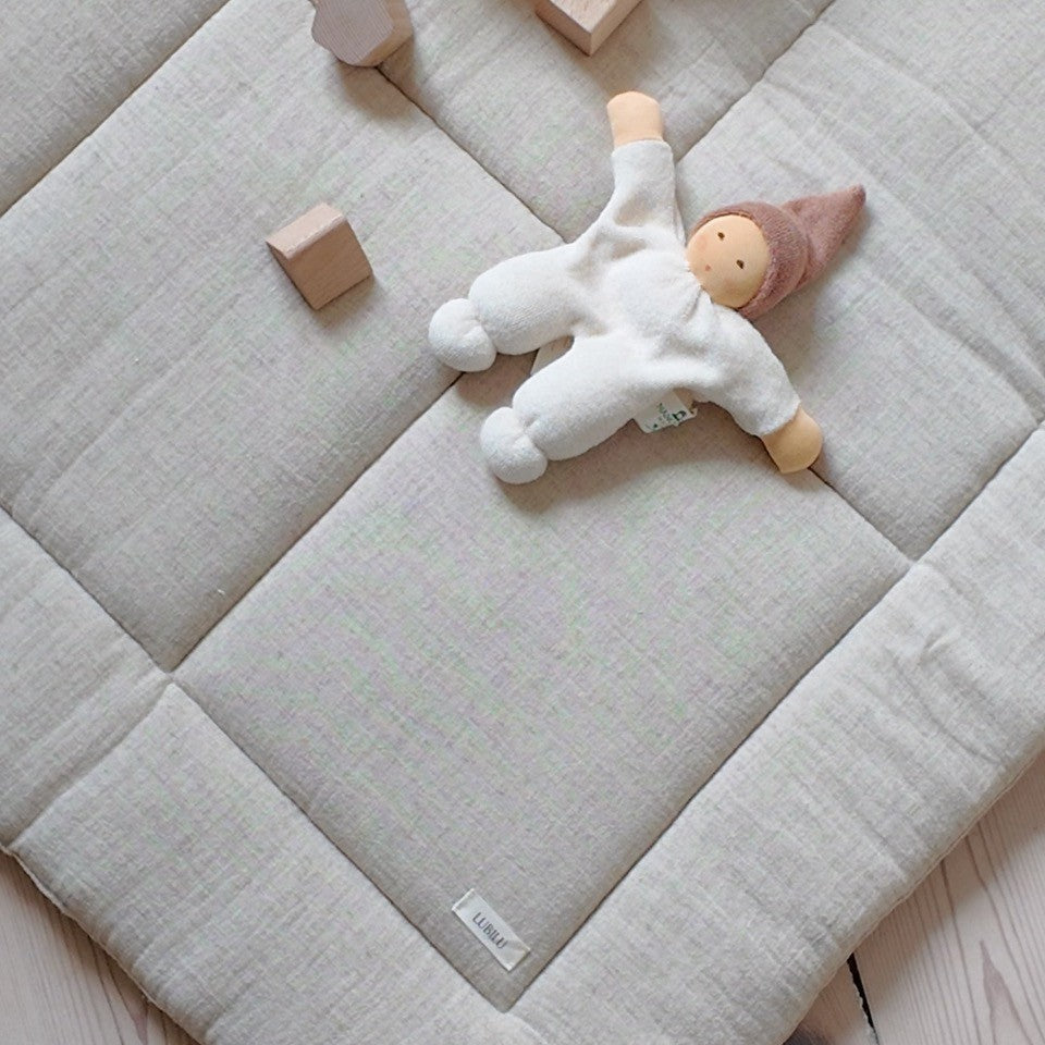 Spielmatte beige Leinen