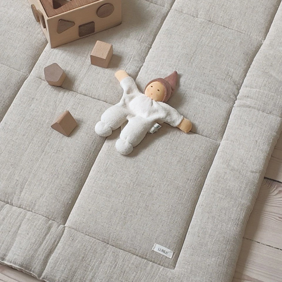 Spielmatte beige Leinen