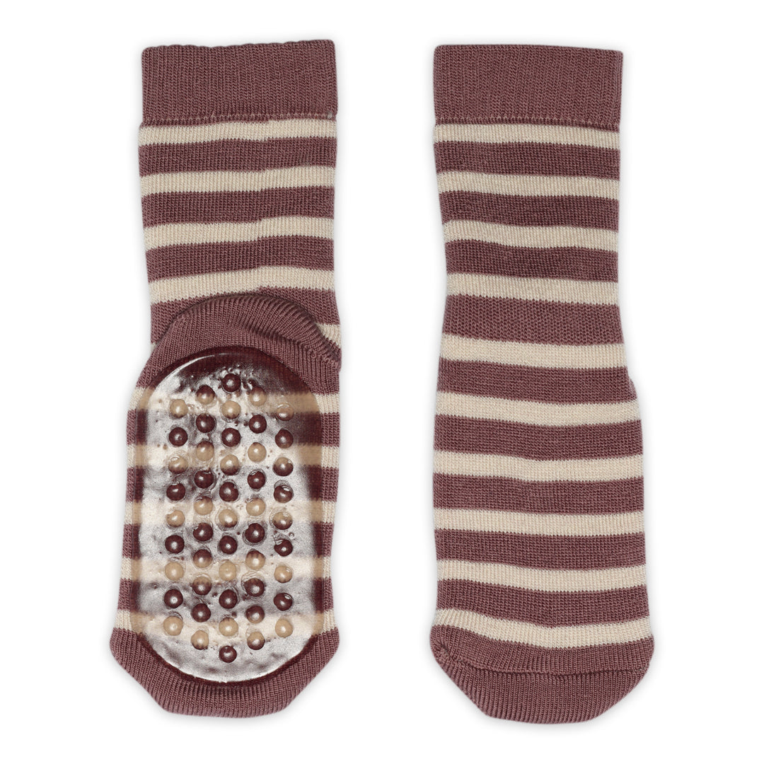Wollsocken für Babys rutschfest rosa