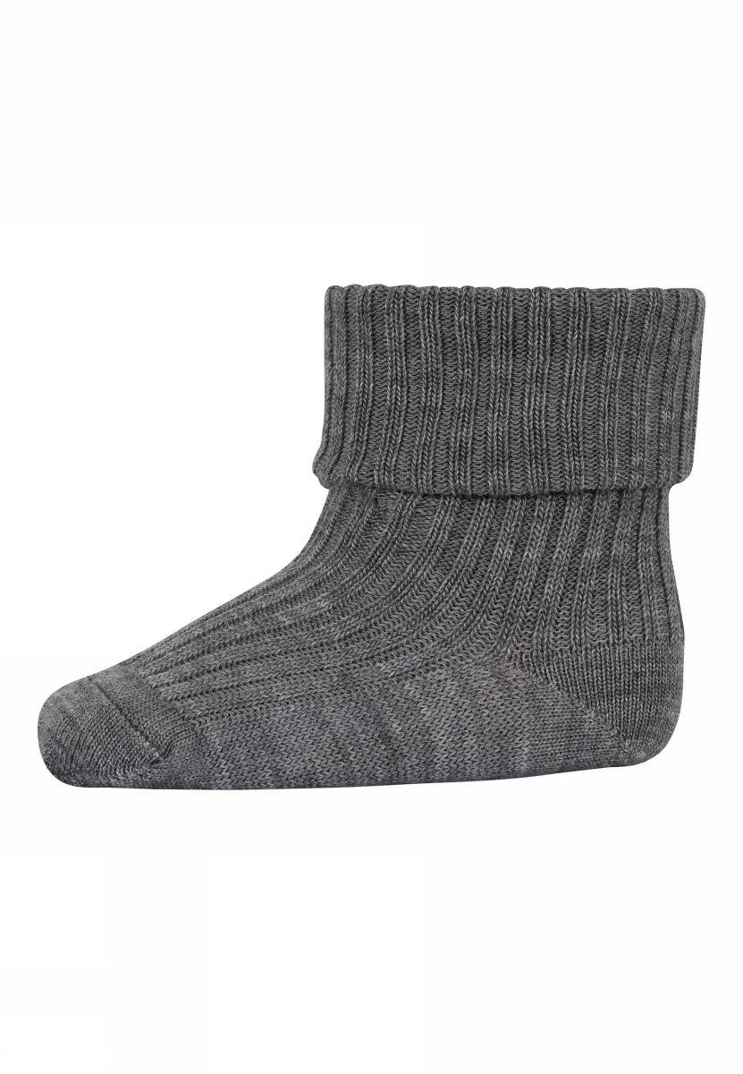 Babysocken grau gerippt