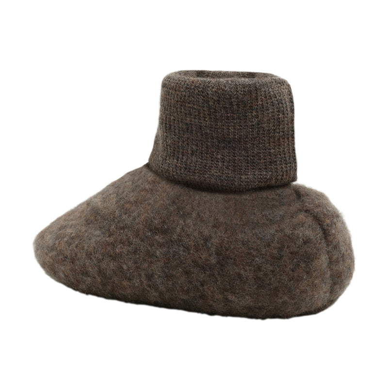 Slofjes wolfleece bruin tweelaags