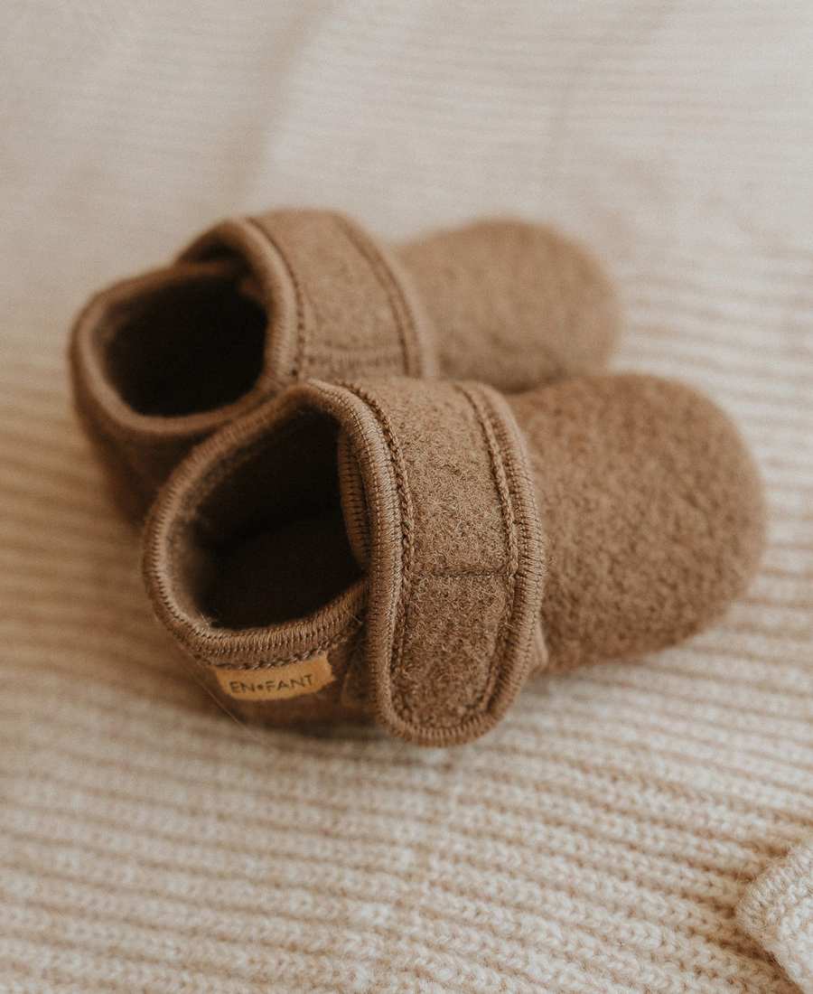 Babyschühchen Wolle braun Limited Edition