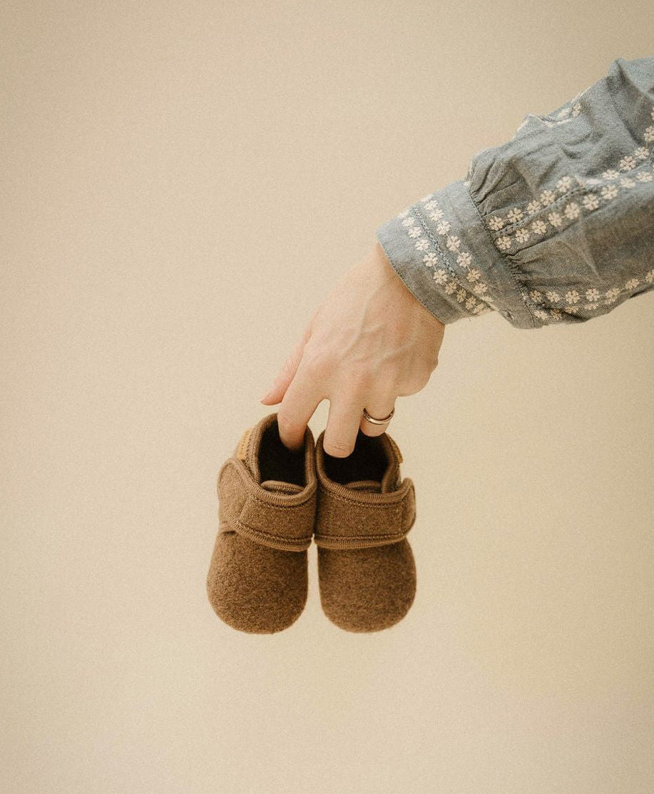 Babyschühchen Wolle braun Limited Edition