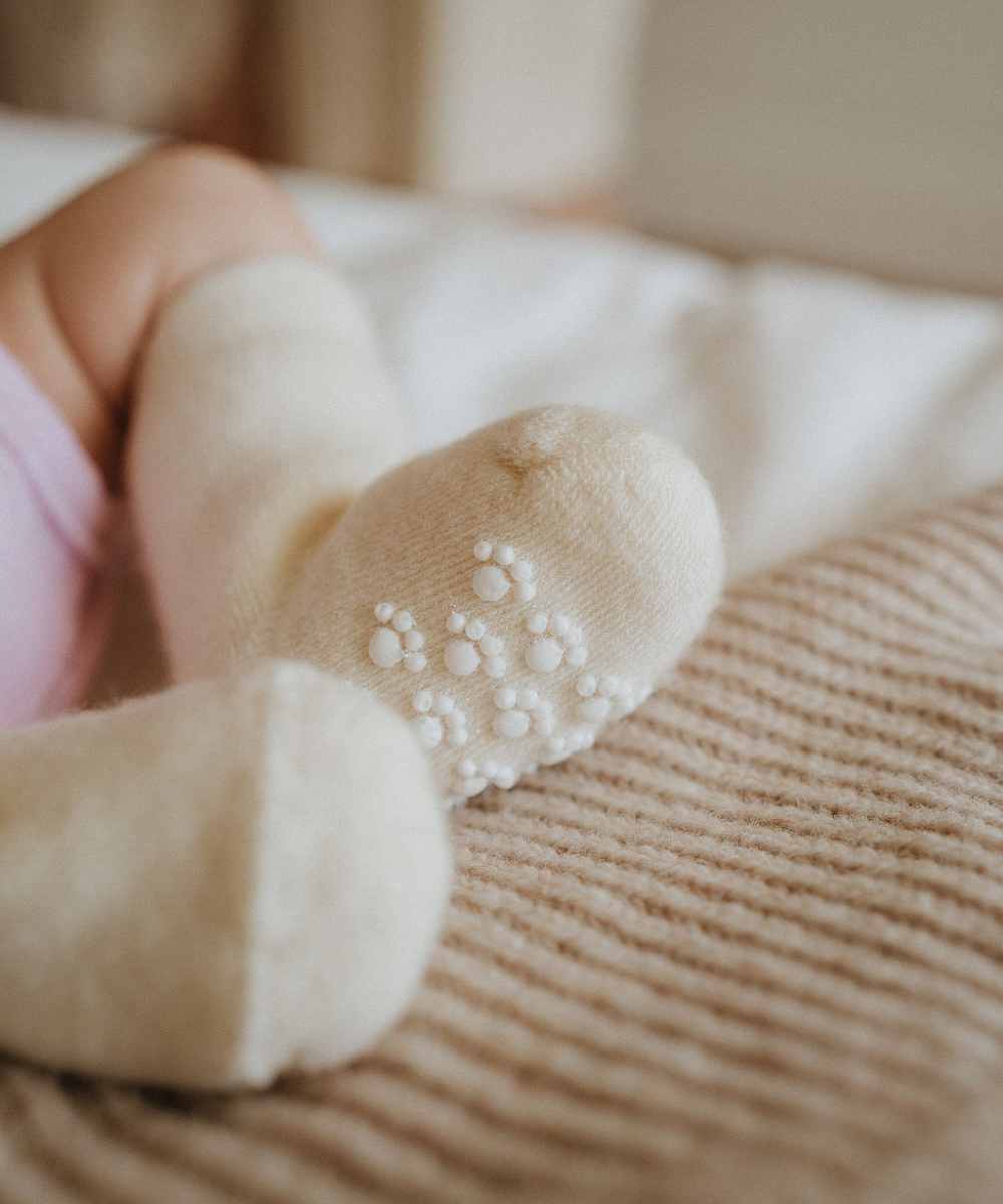 Antirutschsocken Wolle Natur