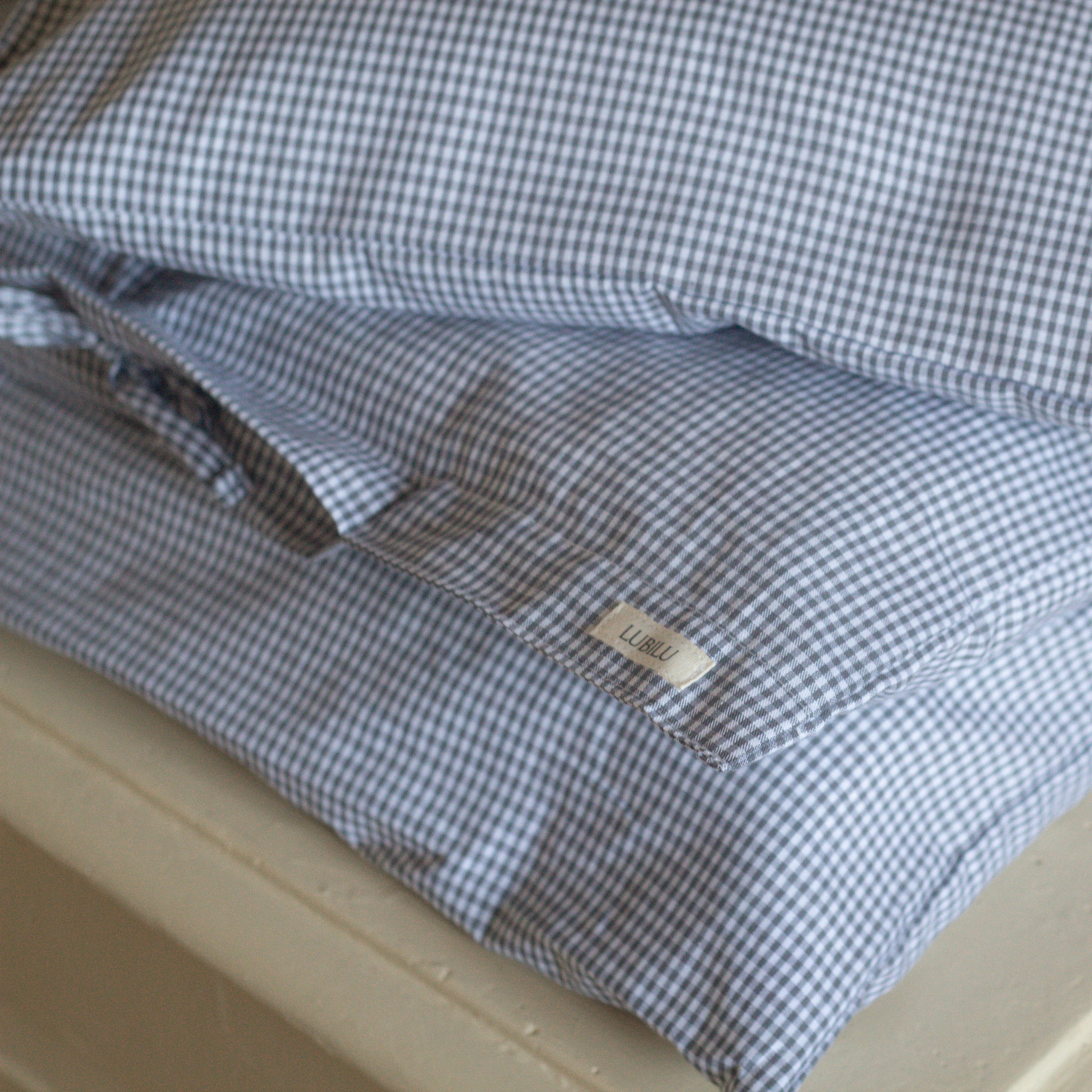 Junior bedset grijs ruitjes - Charly's
