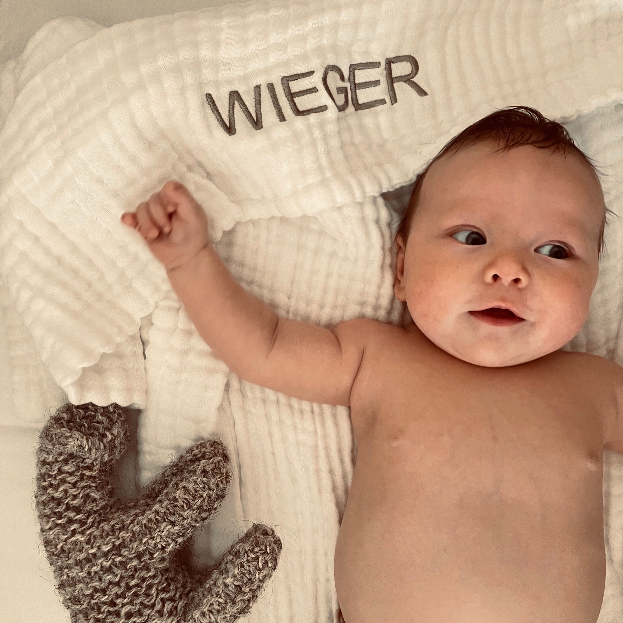 Personalized big swaddle off white - Charly's