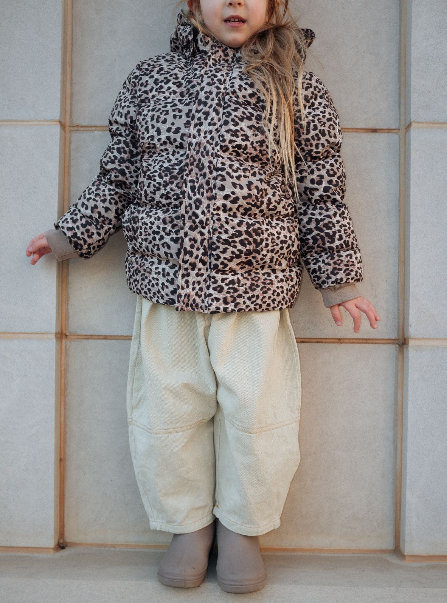 Winterjacke Pinienrinde Leopard Kind
