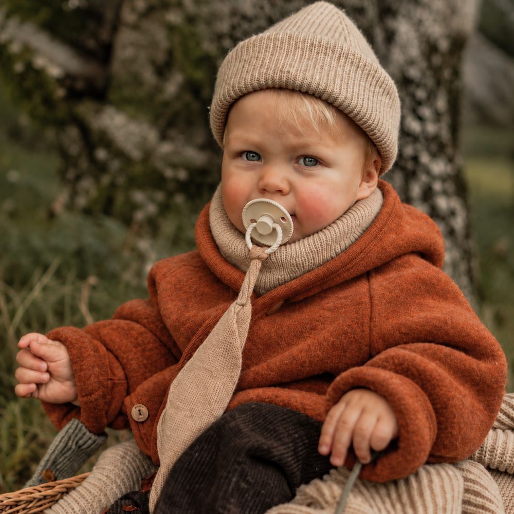 Wollfleece-Jacke in Mountain Blue Melange