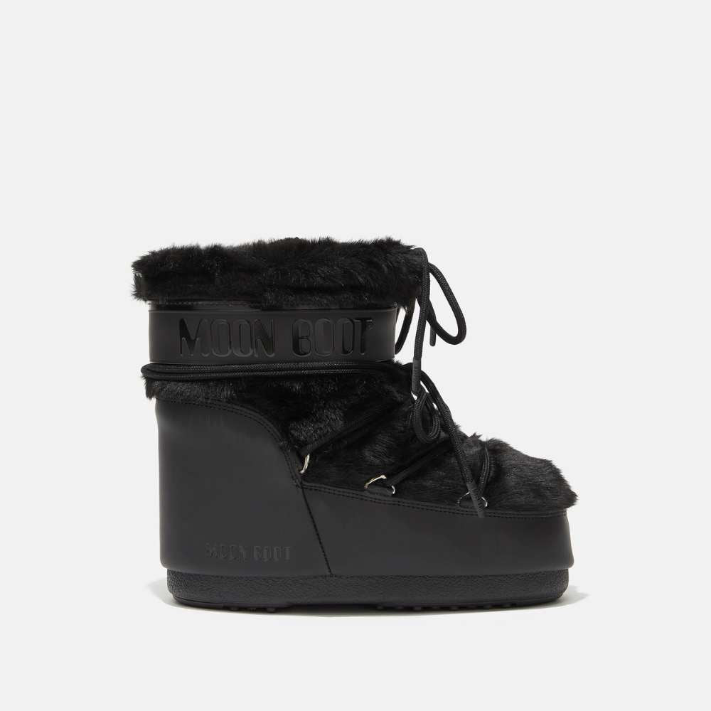 Moon boot zwart bont laag