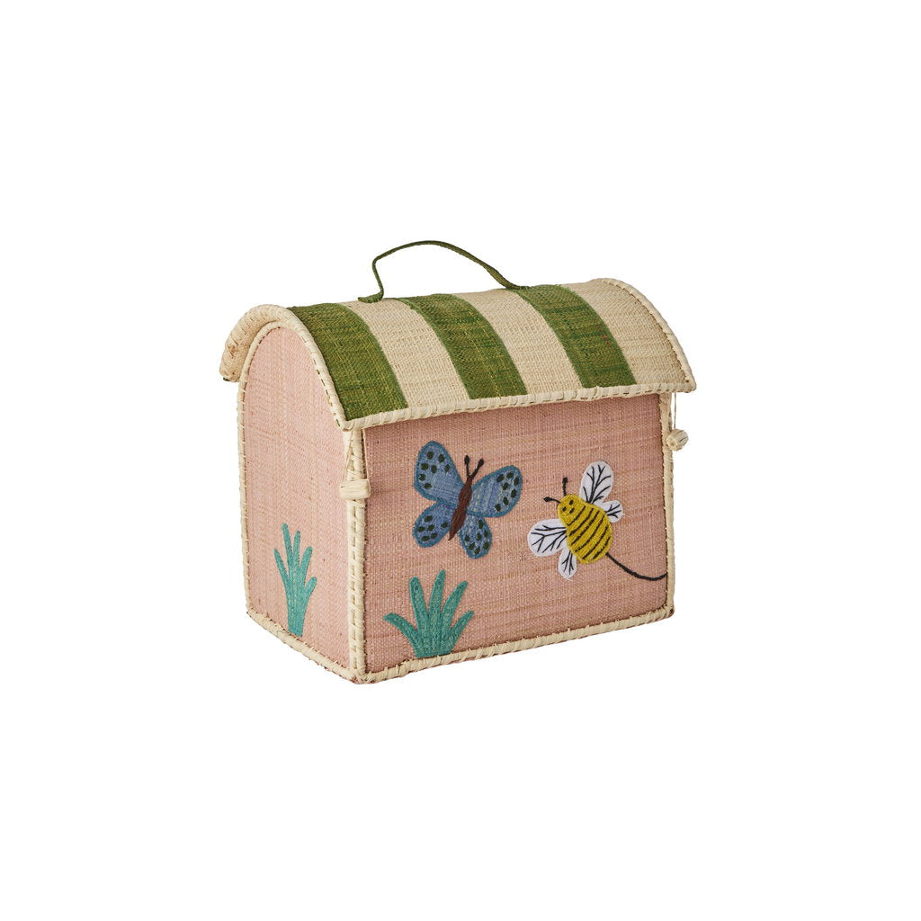 Raffia-Aufbewahrungsbox klein Schmetterling