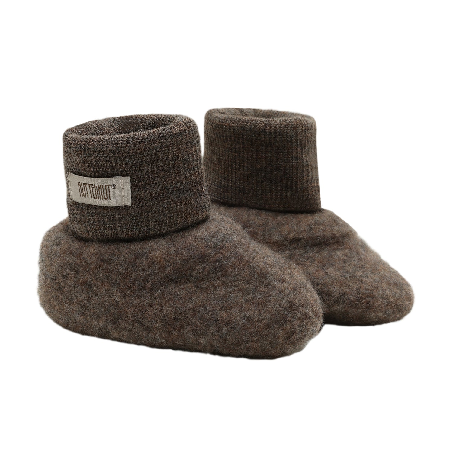 Slofjes wolfleece bruin tweelaags