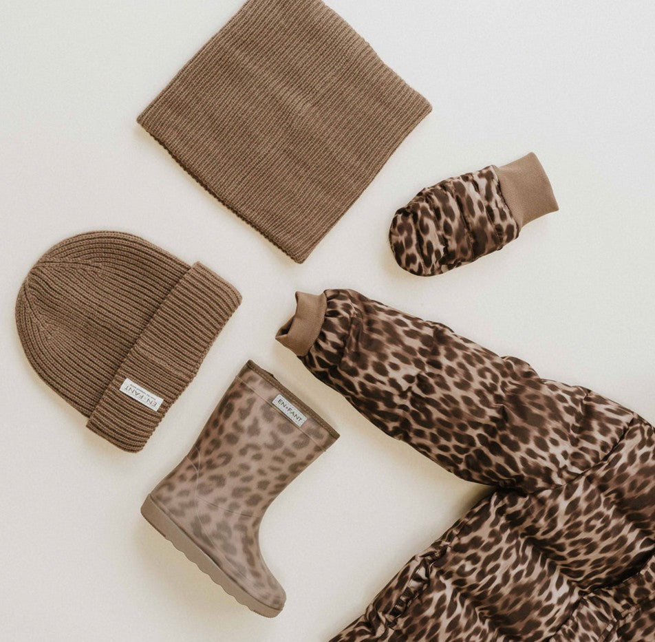 Thermoboots leopard pine bark print enfant