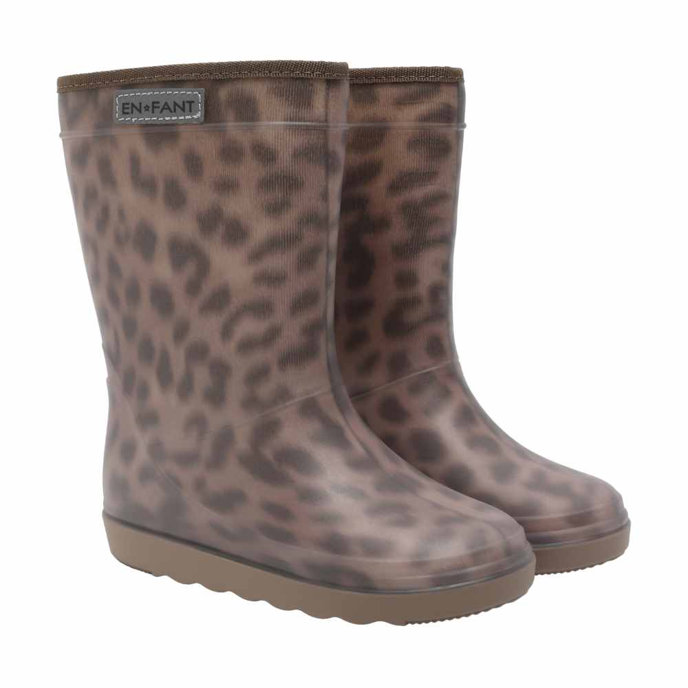 Thermoboots leopard pine bark print enfant