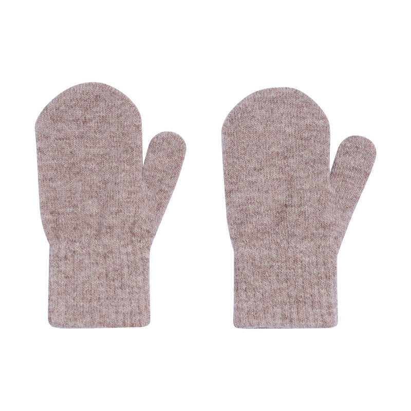 Wollene Fäustlinge beige