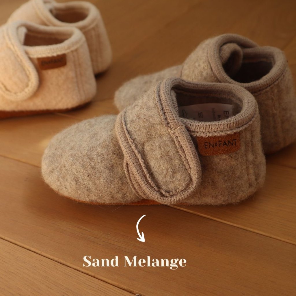 Babyslofjes wool sand melange - Charly's