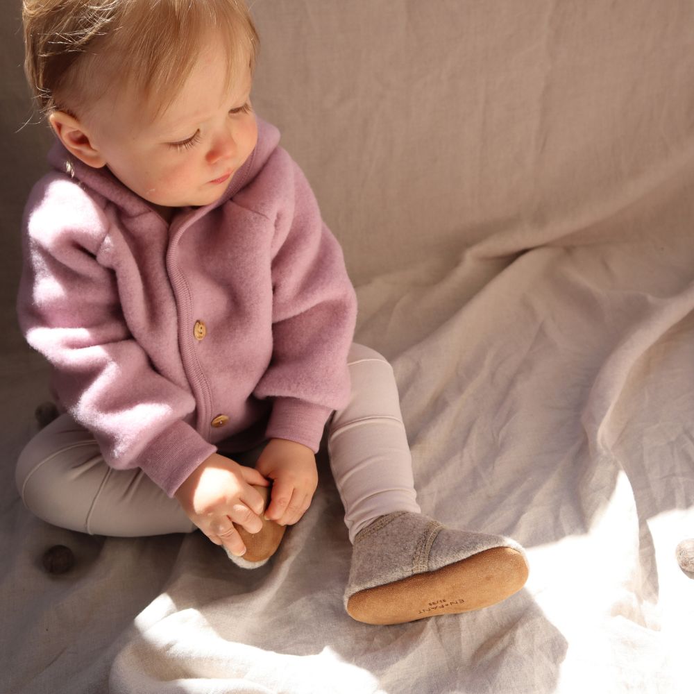 Babyslofjes wool sand melange - Charly's
