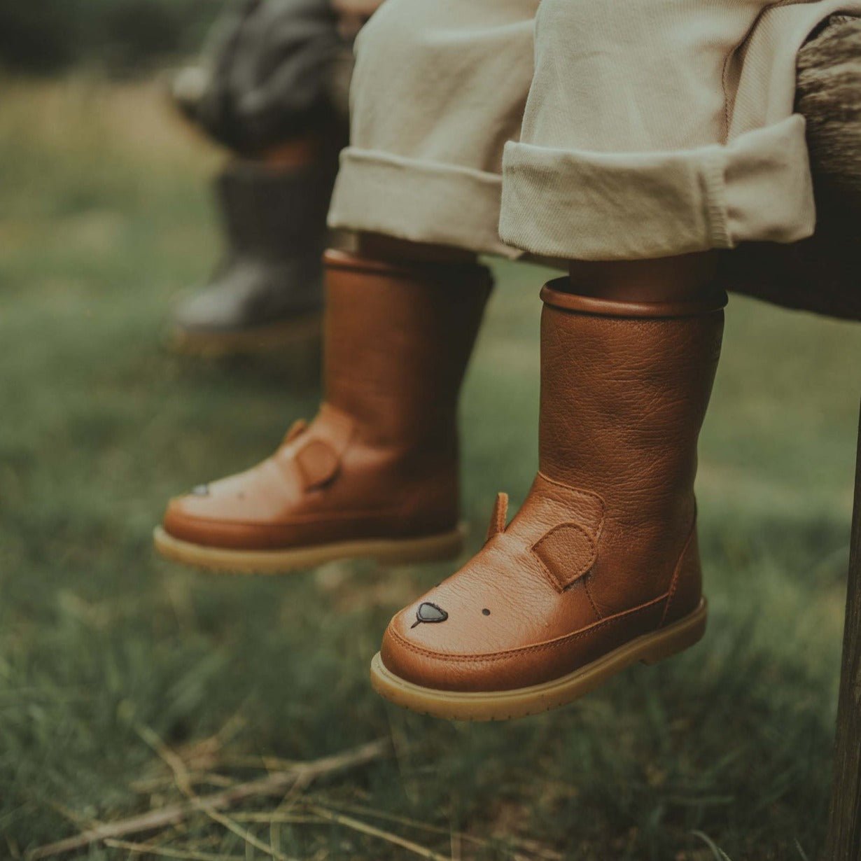 Boots cognac leather bear - Charly's