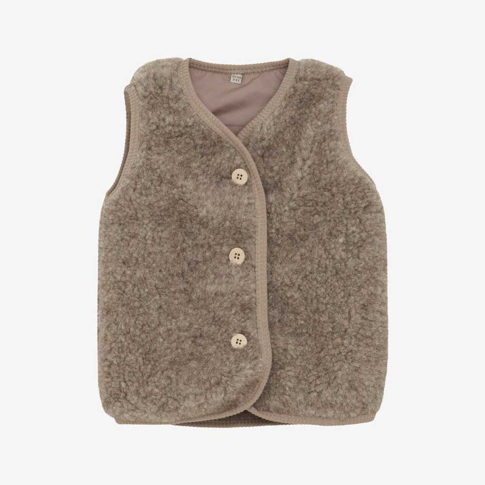 Bodywarmer Merinowolle braun