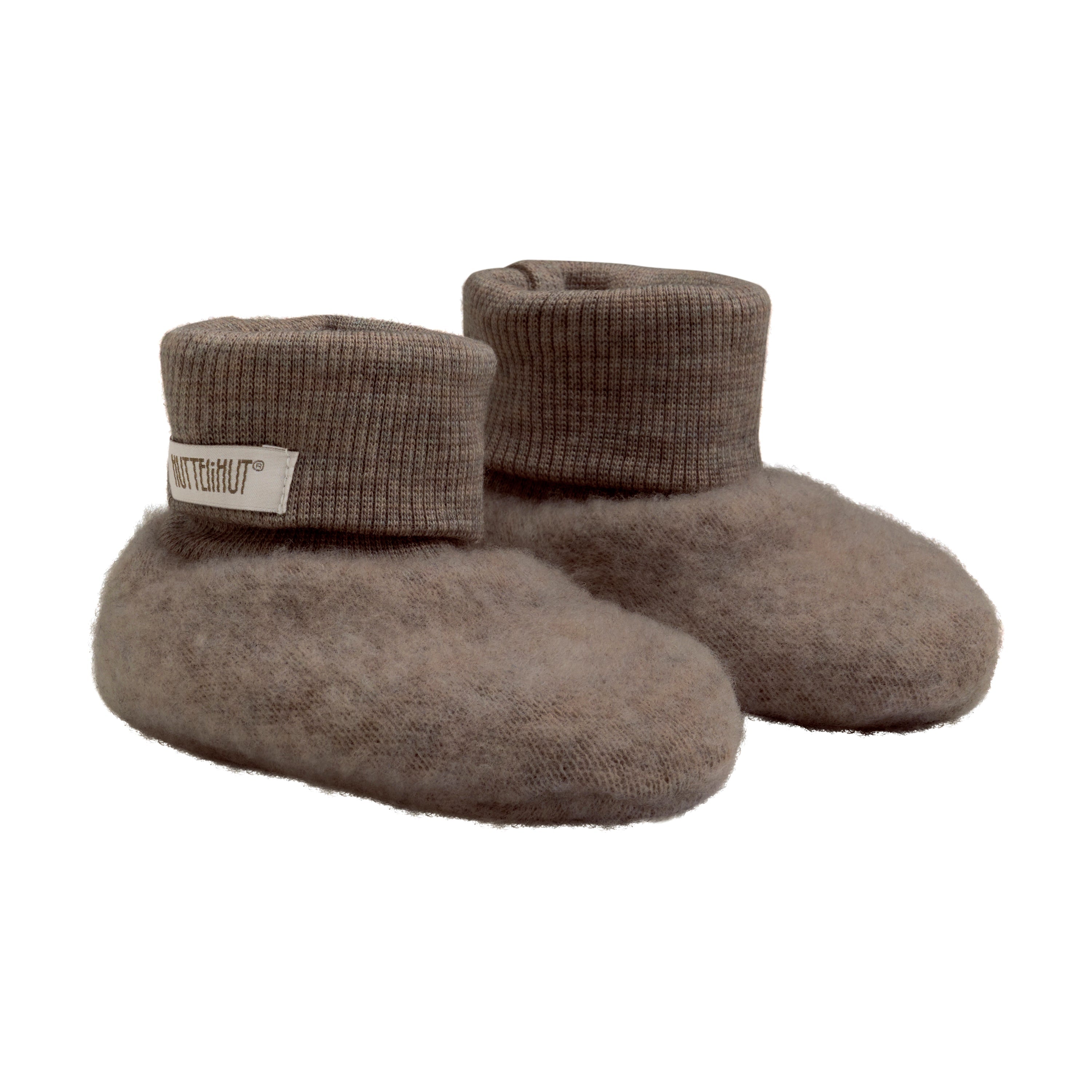 Slofjes wolfleece bruin tweelaags - Charly's