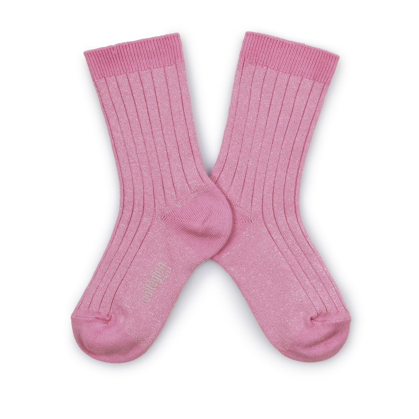 Sokken glitter rose bonbon ribbed - Charly's