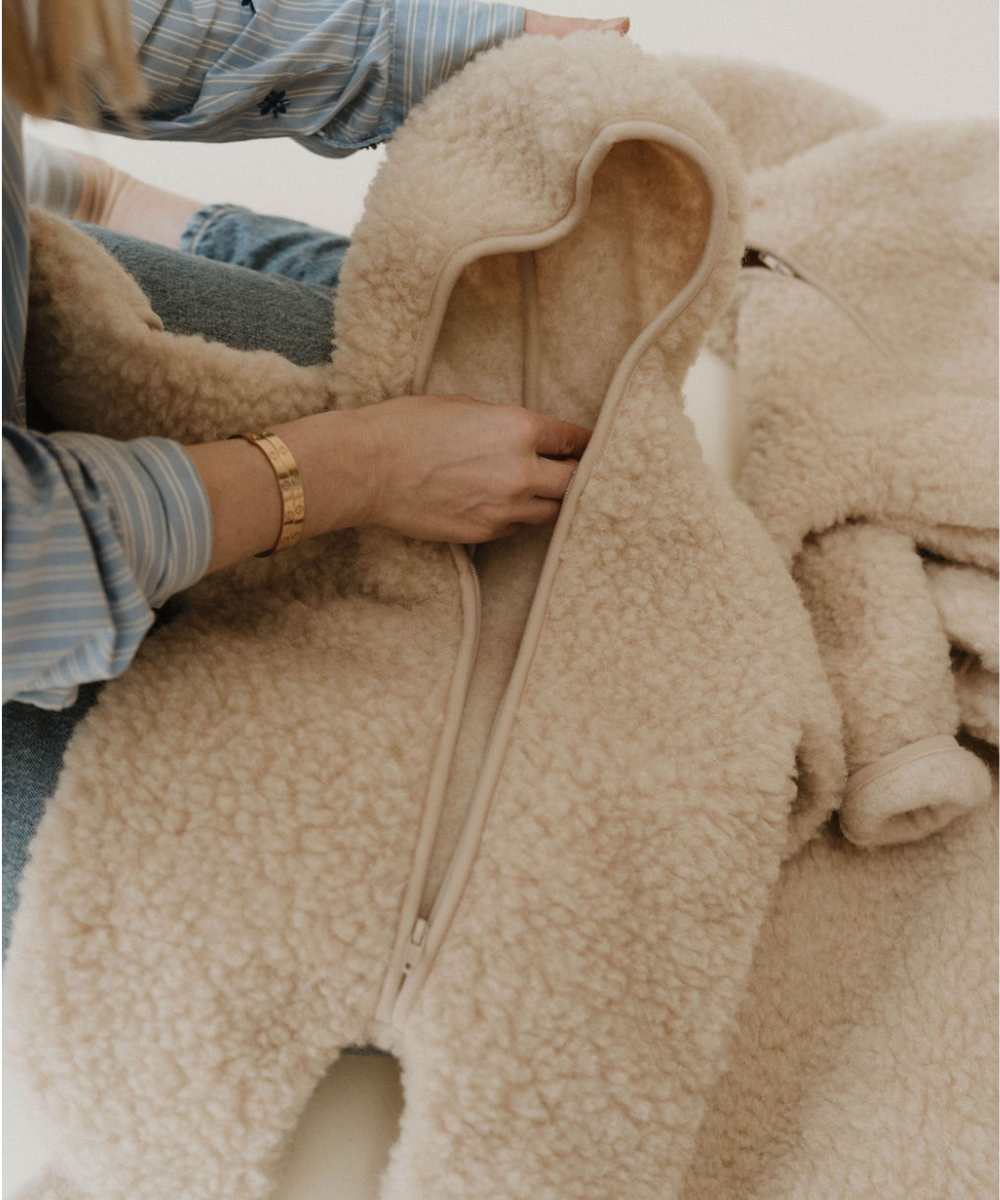 Overall teddy 100% wol beige